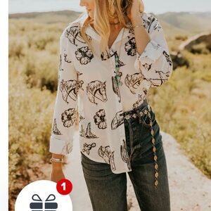 Cowgirl Print Women's Top